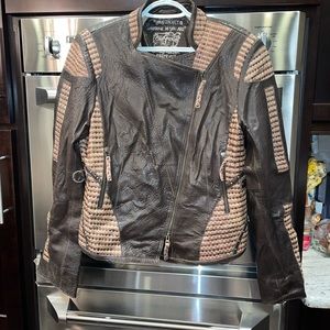 Old Gringo Brown and Tan Quilted Leather Jacket